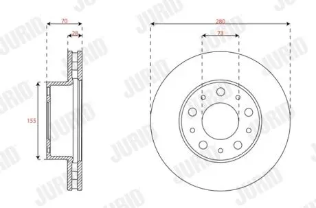 CITROEN диск гальмівний передн.Jumper,Fiat Ducato,Boxer 06- Jurid 563716JC