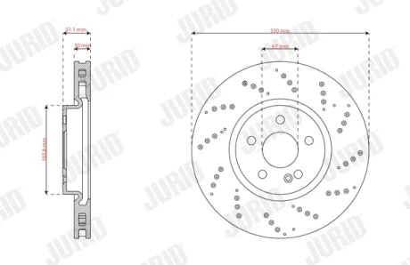 DB Гальм. диск передн. A-CLASS (W177) A 220 d (177.014) 18- Jurid 563725JC