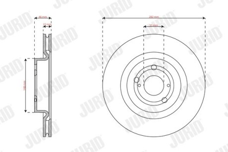 Гальмівний диск передній TOYOTA YARIS Jurid 563739JC