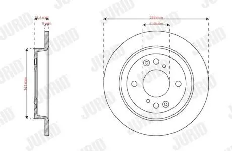 Тормозной диск задний (239x9) Honda Jazz IV (GK) 1.3/1.5 15- Jurid 563801JC