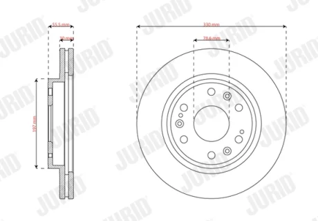CHEVROLET Гальмівний диск передній SILVERADO 1500 Crew Cab Pickup 4.3 07-13 Jurid 563841J-1