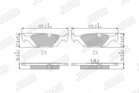 Тормозные колодки задние BMW 3-Series, 5-Series, 6-Series, 7-Series, Z3 Jurid 571300J