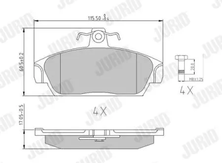 Тормозные колодки передние Rover 100, Metro / MG Jurid 571436J