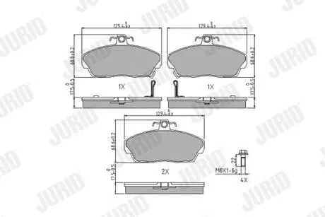 Тормозные колодки, дисковый тормоз.) Jurid 571438J