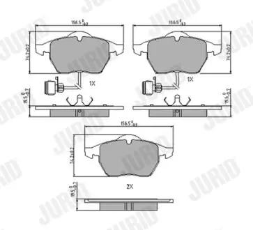 Тормозные колодки передние Audi 100, A6, A8 Jurid 571512J