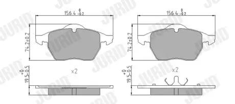 Гальмівні колодки передні Audi A3, TT / Seat Toledo / Skoda Octavia / VW Golf III, Vento Jurid 571935J