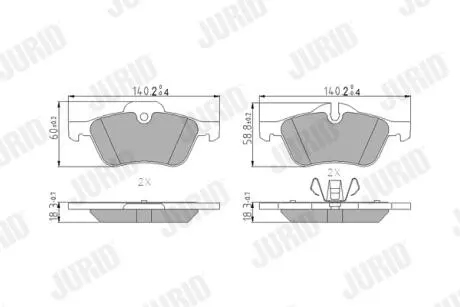 Тормозные колодки передние MINI Cooper, S, One, D Jurid 571992J