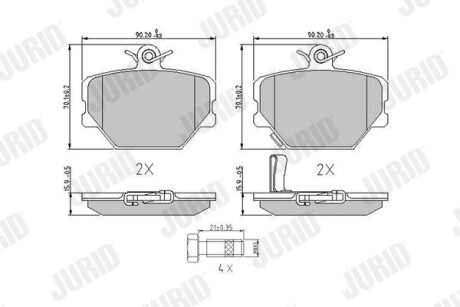 Гальмівні колодки передні Smart Cabrio, City Coupe, Fortwo, Crossblade, Roadster Jurid 571995J