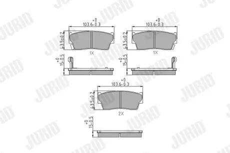 Тормозные колодки, дисковый тормоз.) Jurid 572166J