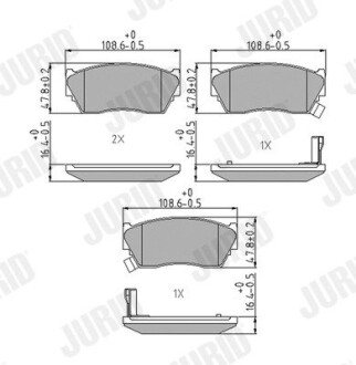 Тормозные колодки, дисковый тормоз.) Jurid 572210J