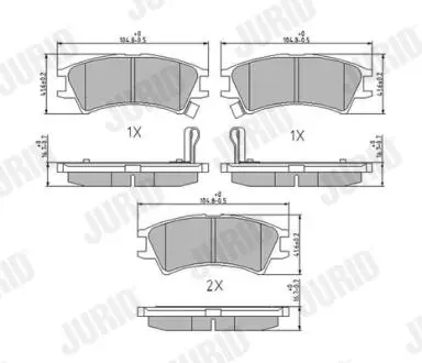 Тормозные колодки, дисковый тормоз.) Jurid 572401J