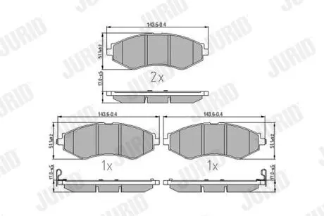 Гальмівні колодки, дискове гальмо (набір) Jurid 572407J