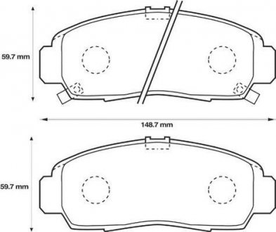 Тормозные колодки передние Honda Accord, Civic, Legend, FR-V, Stream / Acura RL Jurid 572449J (фото 1)