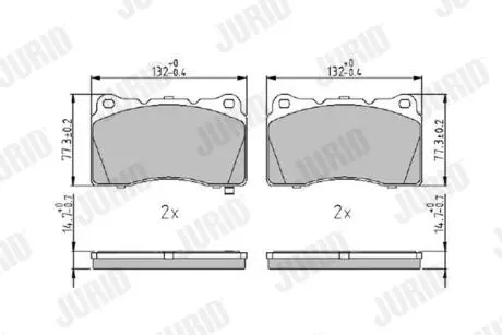 Гальмівні колодки передні Honda/ Mitsubishi/ Opel/ Renault / Saab/ Subaru/ Tesla/ Volvo Jurid 572508J