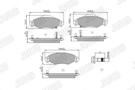 Тормозные колодки, дисковый тормоз.) Jurid 572510J