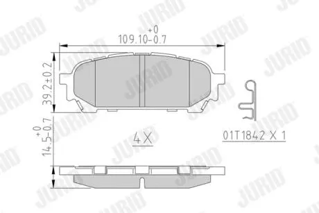Гальмівні колодки задні Subaru Forester, Impreza Jurid 572529J