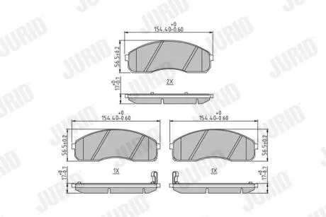 Гальмівні колодки, дискове гальмо (набір) Jurid 572532J
