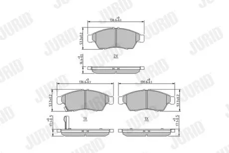 Тормозные колодки, дисковый тормоз.) Jurid 572545J