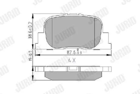 Гальмівні колодки задні Toyota Camry, Caldina, Opa, Prius Jurid 572559J