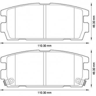 Тормозные колодки задние Hyundai Terracan (2001->) Jurid 572581J