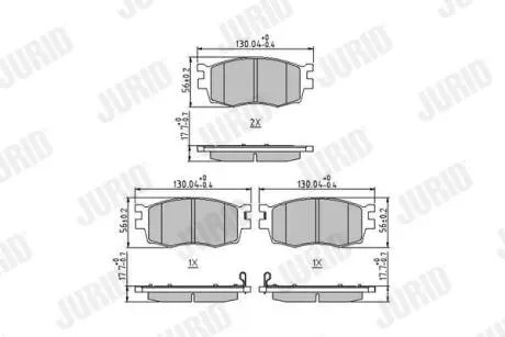 Гальмівні колодки передні Hyundai Accent III, i20 I / KIA Rio II Jurid 572593J