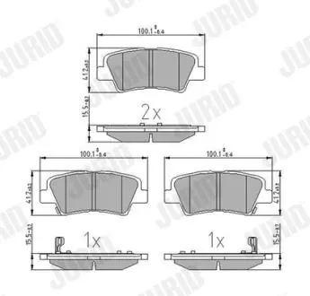 Тормозные колодки задние Hyundai Accent IV, Elantra V, Solaris, Elantra, Sonata / Kia Rio, Soul / Ssa Jurid 572629J