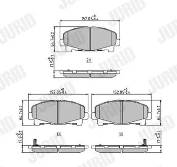 Гальмівні колодки передні Honda Accord VIII, IX / Acura TLX Jurid 572635J