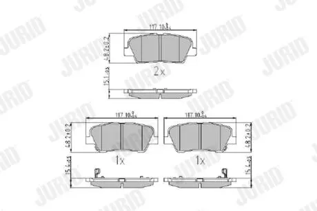 Тормозные колодки, дисковый тормоз.) Jurid 572639J
