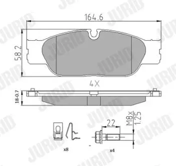 Тормозные колодки, дисковый тормоз.) Jurid 573023J