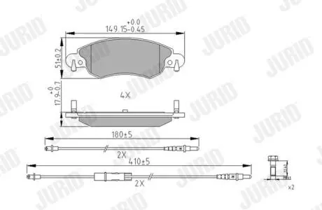 Тормозные колодки передние CITROËN C5 Jurid 573026J