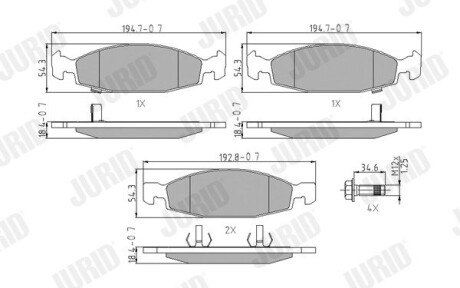 Тормозные колодки, дисковый тормоз.) Jurid 573077J