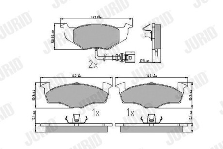 Гальмівні колодки передні Skoda Fabia, Roomster / VW Polo Jurid 573111J