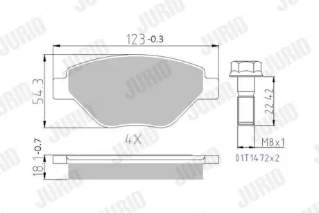 Тормозные колодки, дисковый тормоз.) Jurid 573123J