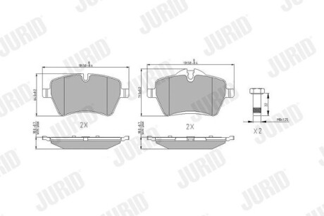 Гальмівні колодки передні Mini Cooper S, Countryman, Paceman Jurid 573234J