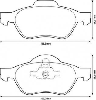 Гальмівні колодки передні Renault Clio IV, Fluence, Grand Scenic, Laguna III, Megane III, Scenic III Jurid 573243J