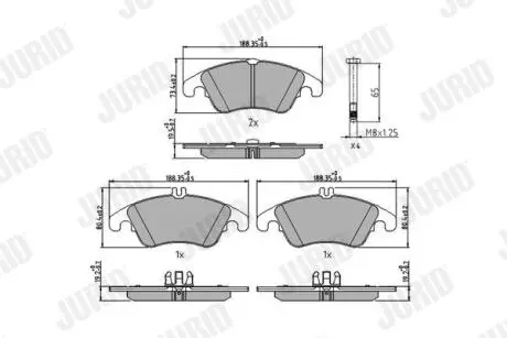 Гальмівні колодки передні Mercedes C-Class (W204, S204), CLS (C218, X218), E-Class (W212, S212), SLK Jurid 573291J