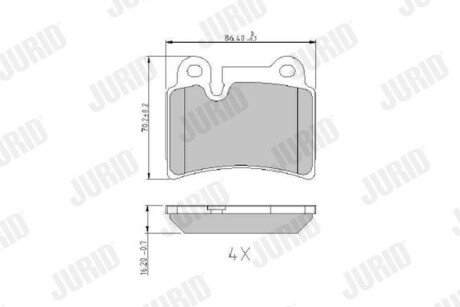 Тормозные колодки задние VW Touareg (7LA, 7L6, 7L7) (2002->) Jurid 573297J