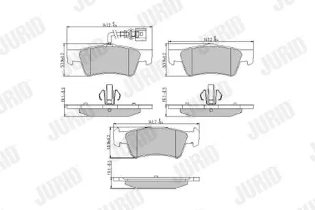 Тормозные колодки задние VW Transporter V, Multivan V (2003->) Jurid 573303J