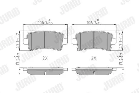 Гальмівні колодки передні Saab 9-5 / Opel Insignia Chevrolet Malibu Jurid 573313J