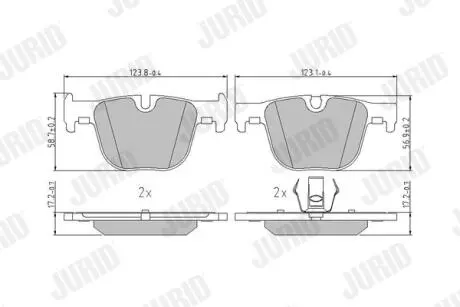 Гальмівні колодки задні BMW 3-Series, 4-Series Jurid 573354J