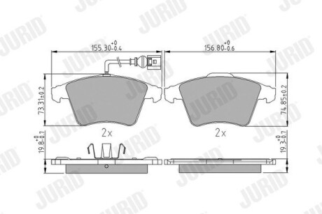 Гальмівні колодки передні VW Touareg Jurid 573391J