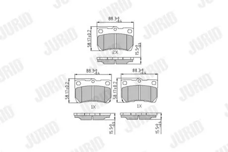 Тормозные колодки задние Toyota Mark XI / Lexus GS, IS II Jurid 573393J