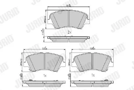 Гальмівні колодки передні KIA Ceed, Carens / Hyundai i30, Elantra V, Jurid 573406J