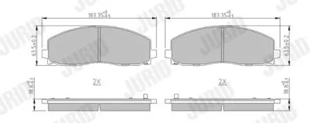 Гальмівні колодки передні Fiat Freemont / Lancia Voyager / Jeep Wrangler / Chrysler / Dodge Journey¶ Jurid 573411J