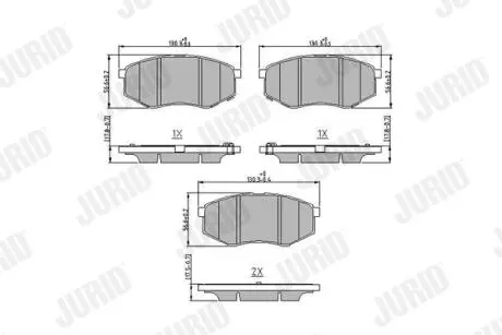 Гальмівні колодки передні Hyundai VI, Sonata IX20 Jurid 573454J