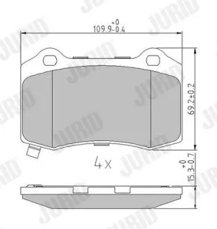 Гальмівні колодки задні TESLA MODEL S / CHRYSLER 300C / JEEP GRAND CHEROKEE Jurid 573623J