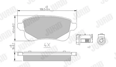 Тормозные колодки задние Renault Grand Scenic III, Scenic III Jurid 573660J