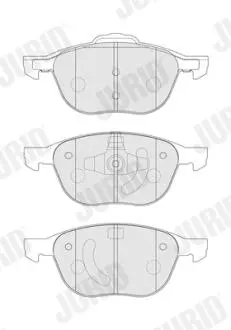 Гальмівні колодки передні Ford C-Max II, Ecosport, Focus, Kuga, Transit Jurid 573753J