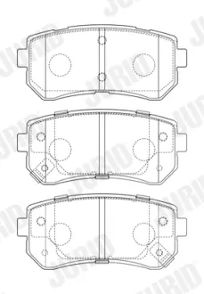 Гальмівні колодки задн. Kia Ceed, Rio, Hyundai Accent Jurid 573757J