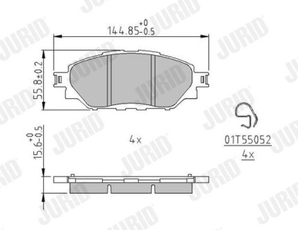 Тормозные колодки передние TOYOTA HILUX Jurid 573788J